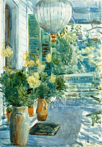 Véranda de la vieille maison - Childe Frederick Hassam