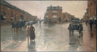 Frederick Childe Hassam (1859–1935). Jour de pluie à Boston, 1885. - Childe Hassam