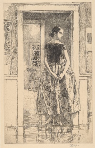 Fille en robe moderne - Childe Hassam