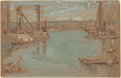 Quai de North River, New York - Childe Hassam
