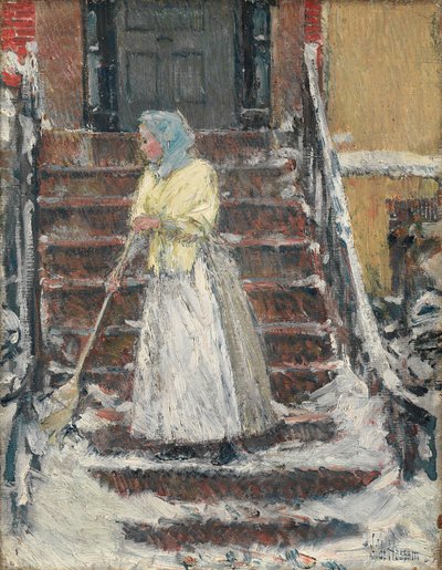 Balayer la neige - Childe Hassam