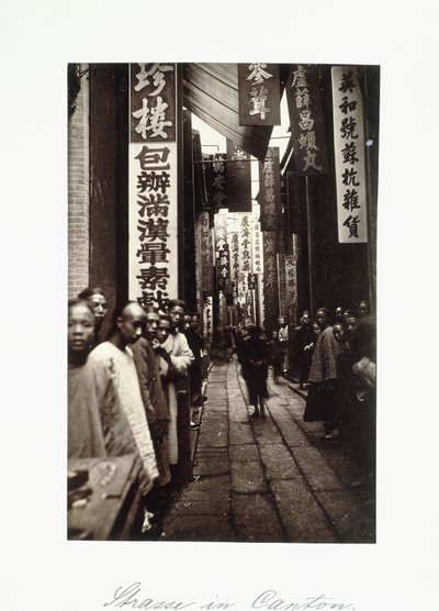 Scène de Rue à Canton, vers 1870 (tirage albuminé) - Chinese Photographer