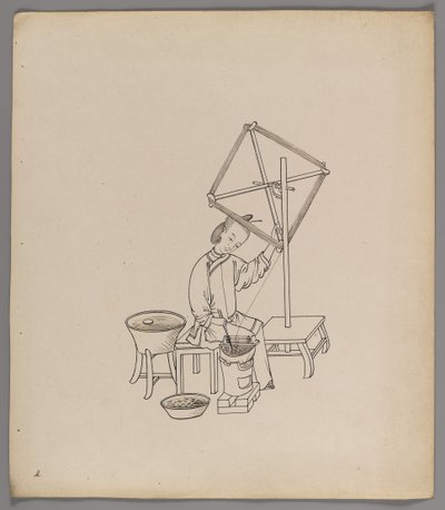 Album de feuilles séparées : Culture et production de la soie - Chinese School