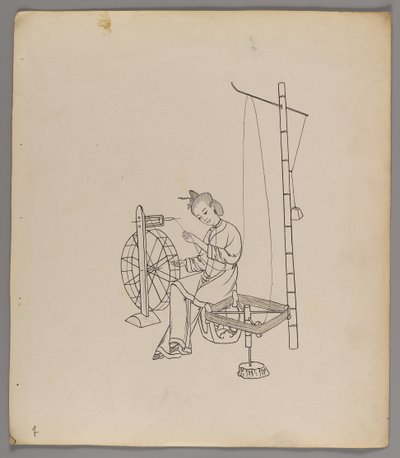 Album de feuilles séparées : Culture et production de la soie - Chinese School