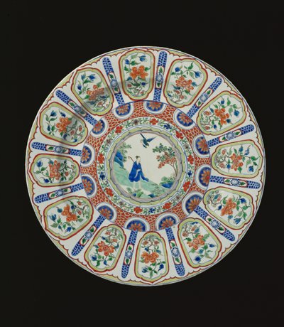 Plat représentant le poète immortel Tang Li Bai, période Kangxi, vers 1690 - Chinese School