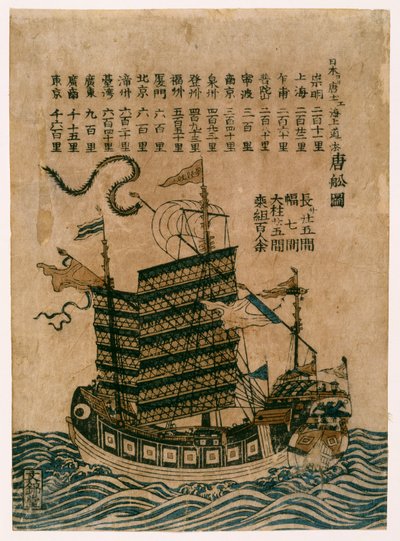 Navire chinois (Tosen Zu) avec liste de l