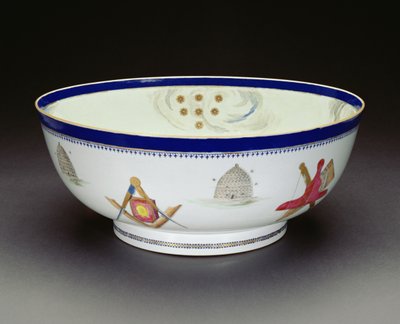 Bol maçonnique Famille Rose Export, période Qianlong, 1736-95 - Chinese School