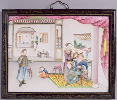 Panneau impérial de Canton, période Qianlong, 1736-95 (repoussé émaillé) - Chinese School