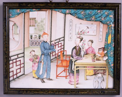 Panneau impérial de Canton, période Qianlong, 1736-95 (repoussé émaillé) - Chinese School