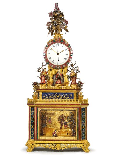 Horloge impériale frappante, musicale et automate "Immortel taoïste", ateliers de Guangzhou, période Qianlong, 1736-95 - Chinese School