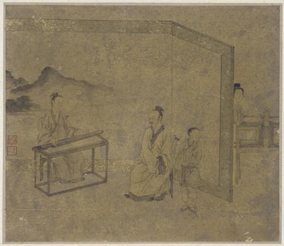 Écouter le luth, dynastie Ming ou Qing - Chinese School