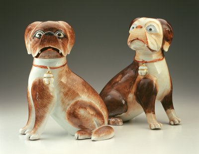 Paire de chiens Pug - Chinese School