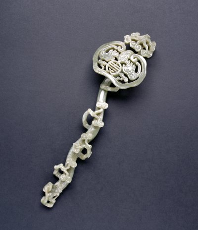 Sceptre Ruyi (pierre céladon) - Chinese School