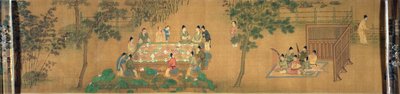 Réunion de savants dans un jardin de bambous - Chinese School