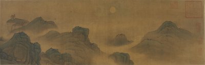 Soleil et lune sur terre et mer, dynastie Ming ou Qing, XVIIe-XVIIIe siècle - Chinese School