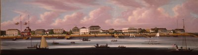 La régate de Shanghai avec vue sur le Bund, vers 1850 - Chinese School