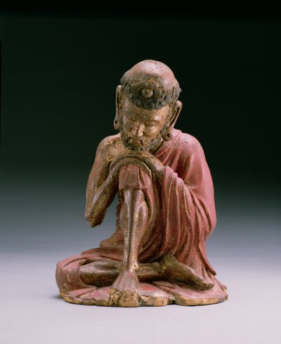 Figure en laque rouge de Sakyamuni, le fondateur de la foi bouddhiste, émergeant des montagnes, Dynastie Yan, 1280-1368 - Chinese School Chinese School