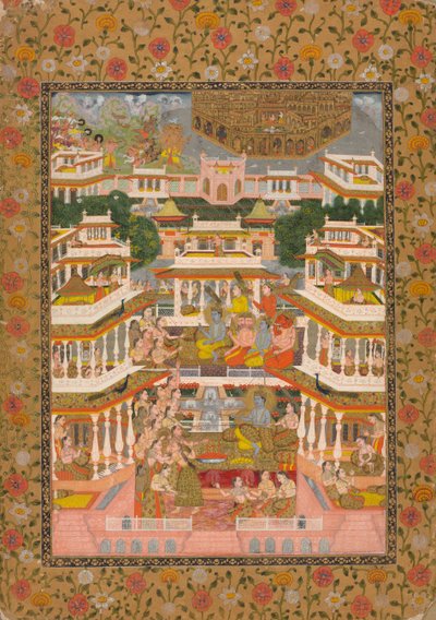 Scène de Cour à Étages, vers 1735 - Chitarman II