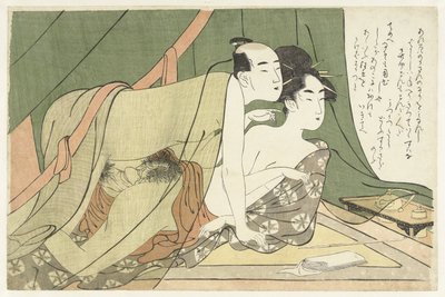 Couple amoureux sous une moustiquaire - Chôkyôsai Eiri