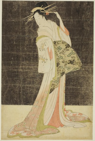 Une sélection de beauté des quartiers de plaisir (Seiro bijin awase) : Courtisanes embauchées pour les vacances du Nouvel An - Takigawa de l