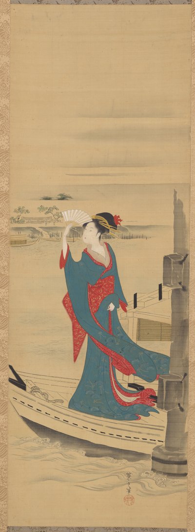 Beauté dans un Bateau sur la Rivière Sumida - Chobunsai Eishi