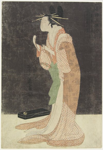 Misayama de la maison Cho_jiya allant se coucher, c. 1796-1797 - Chobunsai Eishi
