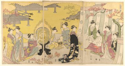 Momiji no ga, de la série "Une parodie à la mode du Conte de Genji" - Chobunsai Eishi