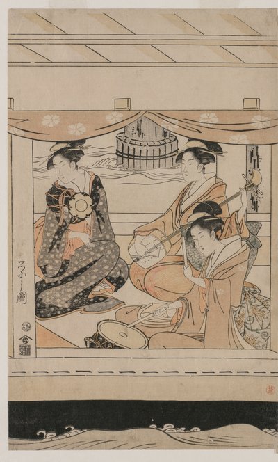 Fête sur le bateau de plaisance Kawaichimaru - Chobunsai Eishi