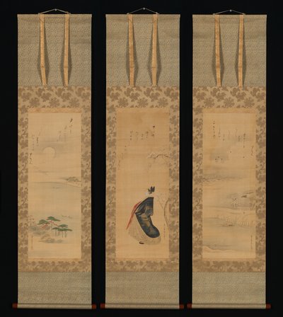 Neige, lune et fleurs de cerisier (Yoshiwara en trois saisons) - Chobunsai Eishi