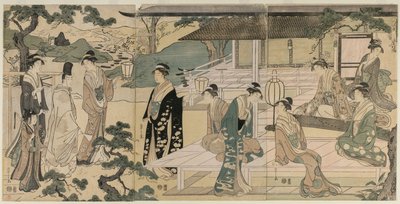 Le chapitre Matsukaze du Conte de Genji (de la série Le Conte de Genji en robe élégante moderne) - Chobunsai Eishi