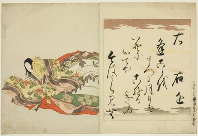 La poétesse Ukon, de la série Les trente-six poétesses immortelles (Nishikizuri onna sanjurokkasen) - Chobunsai Eishi