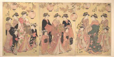 La parade de Yoshiwara en automne - Chobunsai Eishi