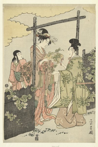 Prince Genji et Yugao - Chokosai Eisho