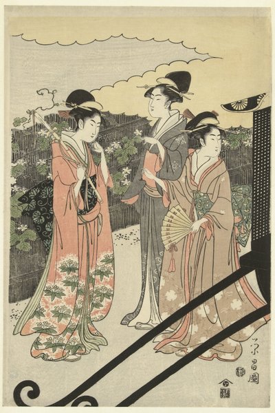 Prince Genji et Yugao - Chokosai Eisho