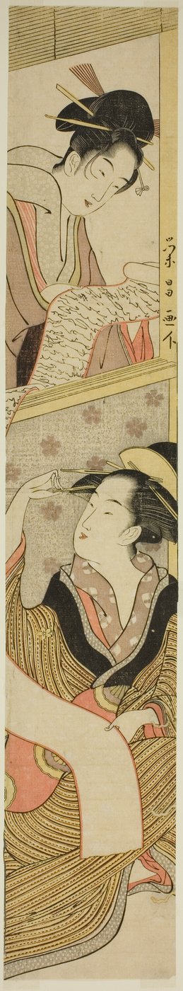 Deux beautés lisant une lettre - Chokosai Eisho