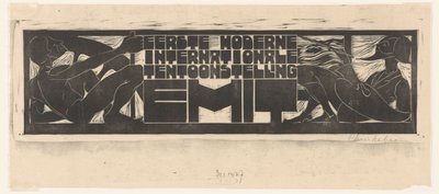 Annonce ou en-tête pour la Première Exposition Internationale Moderne (EMIT) à Scheveningen - Chris Lebeau (signed by artist)