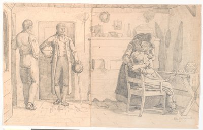 Le menuisier apportant le cercueil à l
