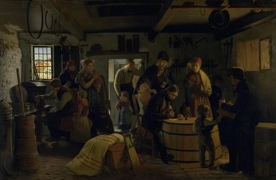 Le bailli rend visite à un pauvre tonnelier à Salling - Christen Dalsgaard