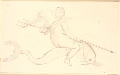 Amour chevauchant un dauphin. Motif pompéien - Christen Købke