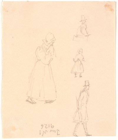 Quatre esquisses de figures - Christen Købke