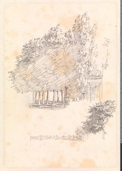 Port et arbres à Rosendal - Christen Købke