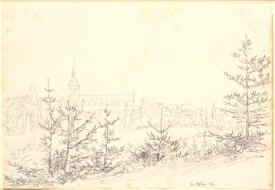 Église Saint-Knud à Odense vue de Munkemose - Christen Købke