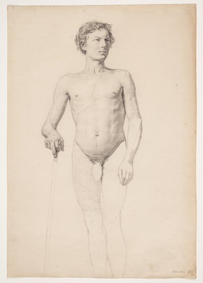 Modèle masculin académique debout, jambes seulement esquissées - Christen Købke