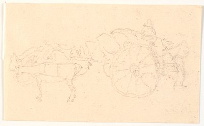 Chariot à deux roues avec attelage - Christen Købke