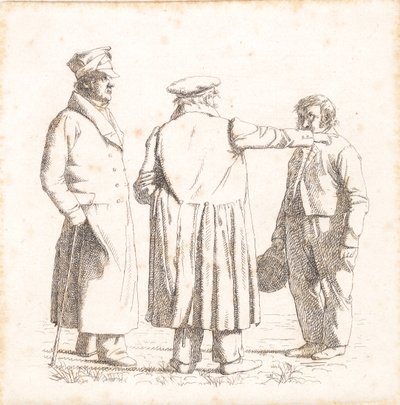 Trois figures de portrait, maître boulanger Købke, Major Krohn et sergent d
