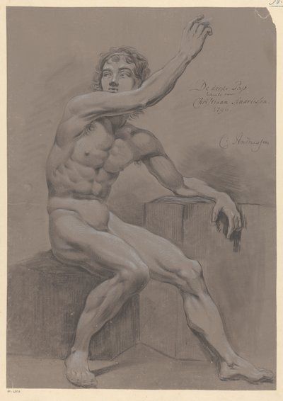 Nu masculin assis, vu de côté (3e prix 1796) - Christiaan Andriessen