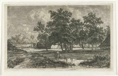 Paysage avec ferme entre les arbres - Christiaan Immerzeel
