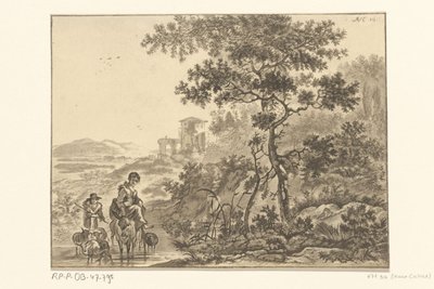 Paysage italianisant avec berger - Christiaan Josi