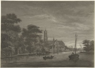 Paysage nocturne avec vue sur un village - Christiaan Josi