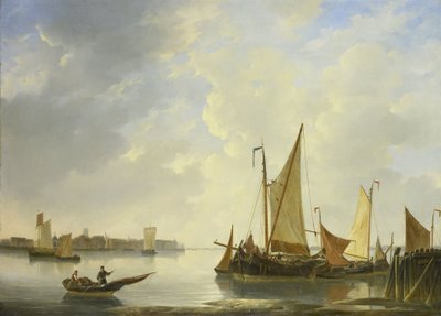 Vue de Dordrecht depuis Papendrecht - Christiaan Lodewijk Willem Dreibholtz
